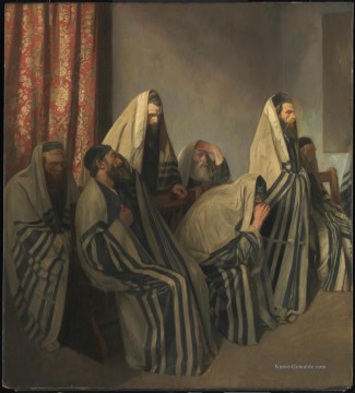 Juden trauern in einer Synagoge von Sir William Rothenstein Jüdin Ölgemälde
